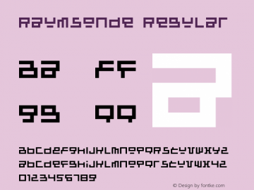 Raumsonde Regular Version 1.0; 2001 Font Sample