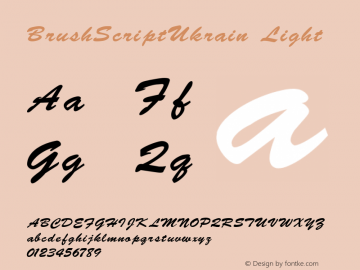 BrushScriptUkrain Light 001.000 Font Sample