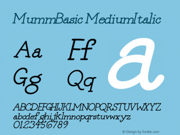 MummBasic MediumItalic Macromedia Fontographer 4.1.5 11/8/2000图片样张