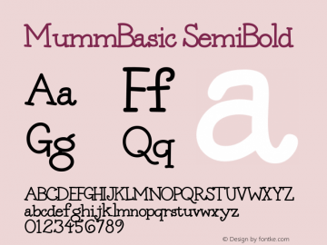 MummBasic SemiBold Macromedia Fontographer 4.1.5 11/8/2000图片样张