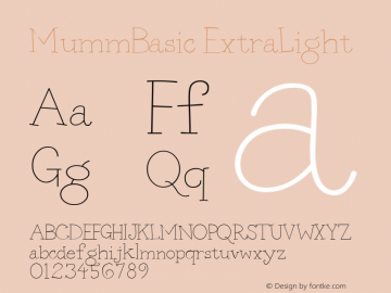 MummBasic ExtraLight Macromedia Fontographer 4.1.5 11/8/2000 Font Sample