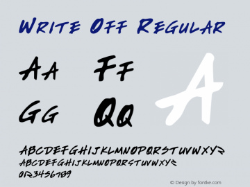 Write Off Regular 2 Font Sample