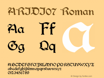 ARIDI07 Roman Version 001.000 Font Sample