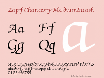 Zapf ChanceryMediumSwash Version 001.000 Font Sample