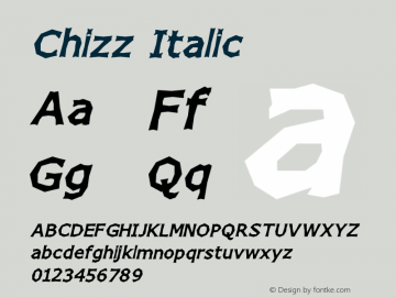 Chizz Italic Version 1.4图片样张