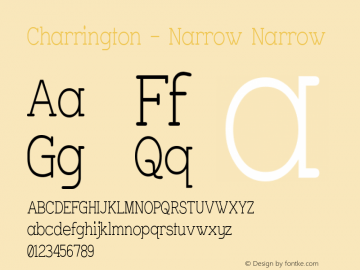 Charrington - Narrow Narrow Version 001.000 Font Sample