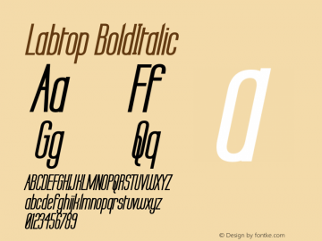Labtop BoldItalic Version 001.000图片样张