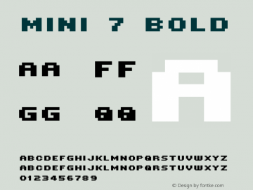 Mini 7 Bold Macromedia Fontographer 4.1.5 19/6/01图片样张