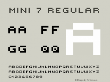 Mini 7 Regular Macromedia Fontographer 4.1.5 2/7/01图片样张