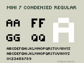 Mini 7 Condensed Regular Macromedia Fontographer 4.1.5 19/6/01图片样张
