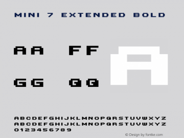 Mini 7 Extended Bold Macromedia Fontographer 4.1.5 19/6/01图片样张