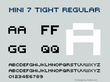 Mini 7 Tight Regular Macromedia Fontographer 4.1.5 2/7/01图片样张