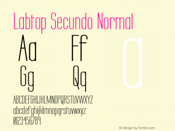 Labtop Secundo Normal Version 001.000 Font Sample