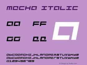 Mecha Italic Version 1.0; 2001 Font Sample