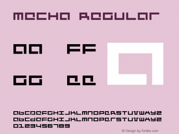 Mecha Regular Version 1.0; 2001 Font Sample