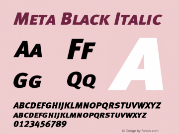 Meta Black Italic Version 004.301图片样张