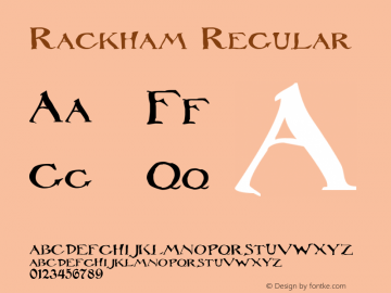 Rackham Regular Version 001.000 Font Sample