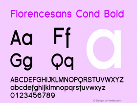 Florencesans Cond Bold 1.0 Font Sample