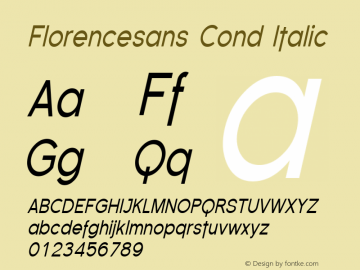 Florencesans Cond Italic 1.0图片样张