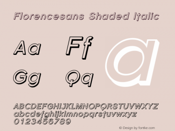 Florencesans Shaded Italic 1.0 Font Sample