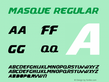 Masque Regular 1.0 Font Sample