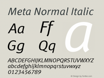 Meta Normal Italic Version 004.301图片样张