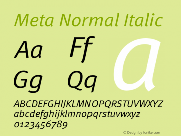 Meta Normal Italic Version 004.301图片样张