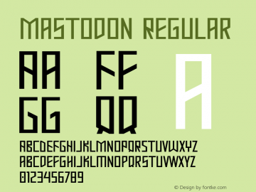 Mastodon Regular 1.0 Font Sample