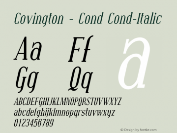 Covington - Cond Cond-Italic Version 001.000图片样张