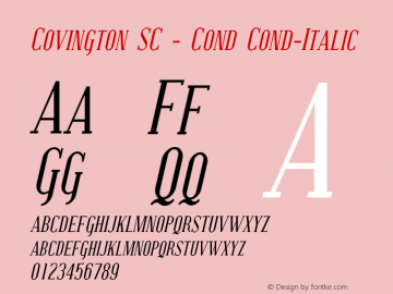 Covington SC - Cond Cond-Italic Version 001.000图片样张