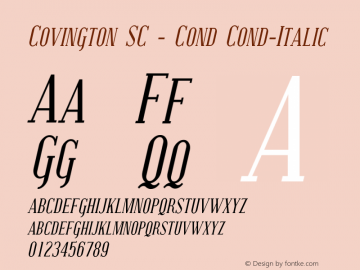 Covington SC - Cond Cond-Italic Version 001.000图片样张