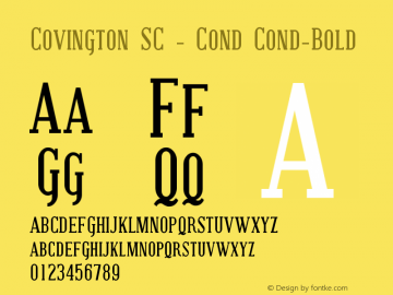 Covington SC - Cond Cond-Bold Version 001.000图片样张