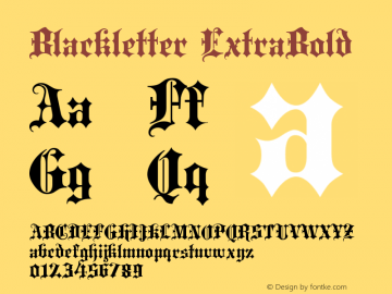 Blackletter ExtraBold Version 001.000 Font Sample