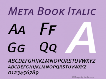 Meta Book Italic 004.301图片样张