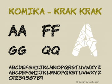 Komika - Krak Krak Version 001.000 Font Sample