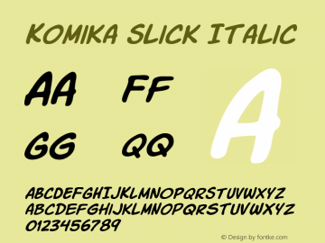 Komika Slick Italic 2.0图片样张