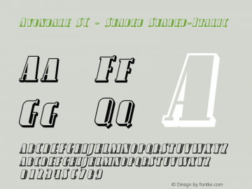 Avondale SC - Shaded Shaded-Italic Version 001.000 Font Sample