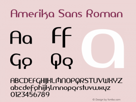Amerika Sans Roman Version 001.000 Font Sample