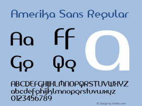 Amerika Sans Regular 1.0; 2001 Font Sample