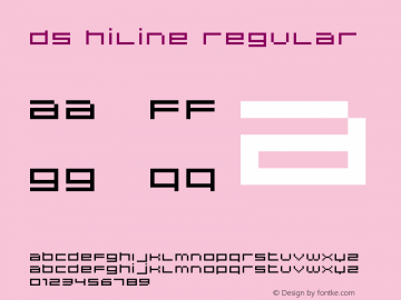DS Hiline Regular Version 1.0; 2001; initial release Font Sample
