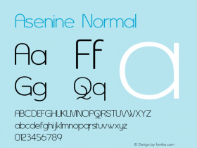 Asenine Normal Version 001.000 Font Sample