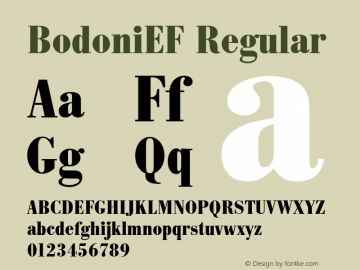 BodoniEF Regular 001.000 Font Sample