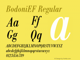 BodoniEF Regular 001.000 Font Sample