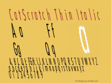 CatScratch Thin Italic Unknown图片样张