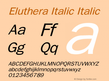 Eluthera Italic Italic Unknown图片样张