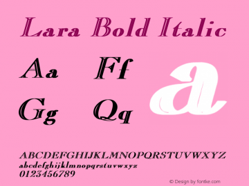 Lara Bold Italic Unknown图片样张