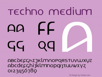 Techno Medium Version 001.001 Font Sample