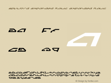 Spylord Expanded Italic Expanded Italic 003.000 Font Sample