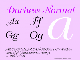 Duchess Normal Version 001.001 Font Sample