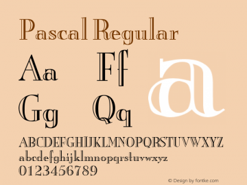 Pascal Regular Brendel            :10.12.1994 Font Sample